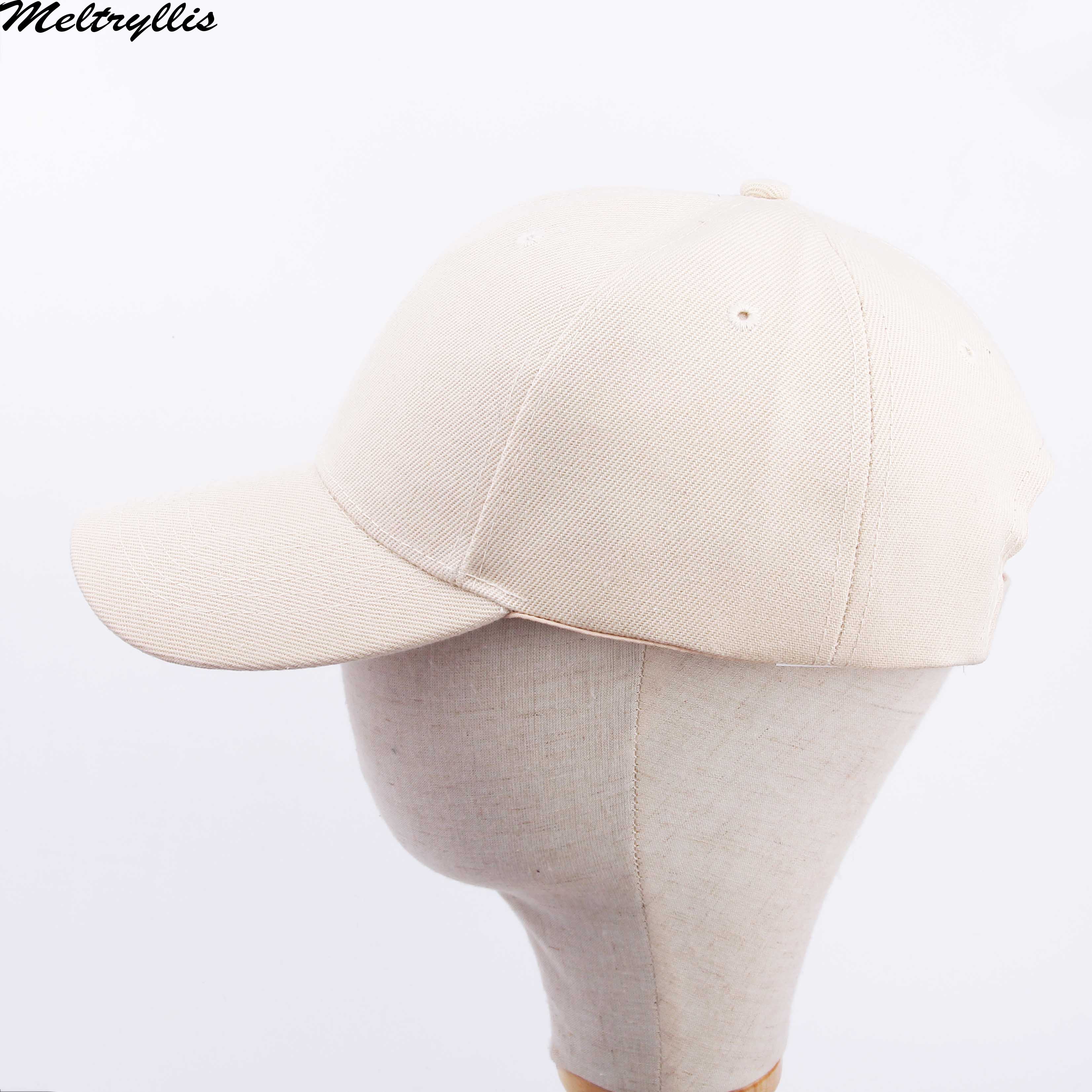 Meltryllis-casquette de Baseball unisexe, en coton, réglable, couleur unie, pour les couples, à la , pour loisirs, avec Snapback: Beige