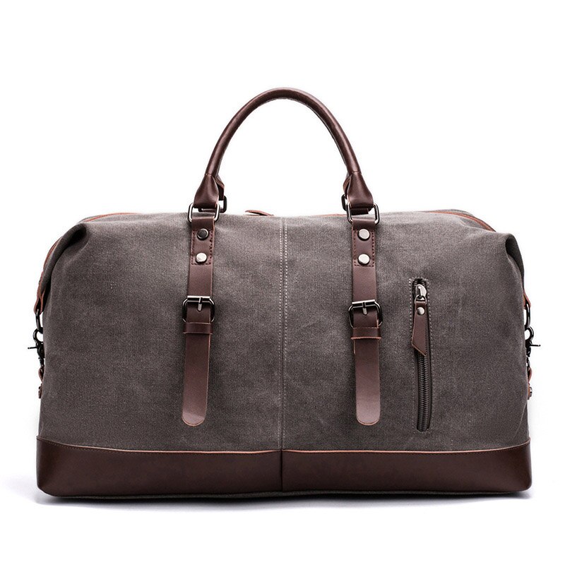 WaterProof Waxed Canvas Leather Men Travel Bag Hand Luggage Bag Carry On Large Tote Vintage Men Duffle Weekend Bag Big Overnight