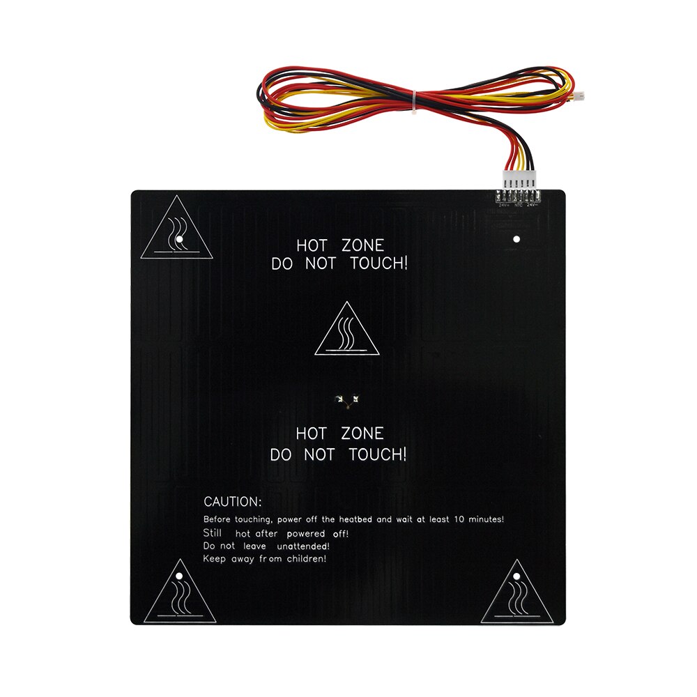 Cama de 310x310x3,0mm 24V, Cable de 6 pines, RepRap PCB, cama de calor de aluminio + Resistencia LED + Cable, cama de impresora 3D para piezas de impresora 3D MK2B