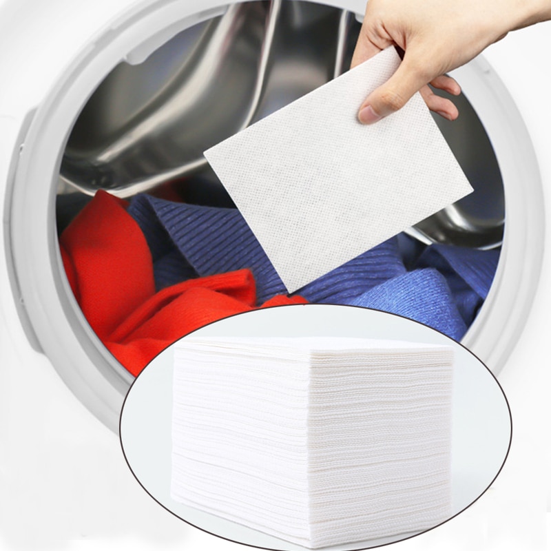 100pc Farbe Fänger Blatt Beweis Farbe Absorption Papier Anti Tuch Gefärbt Blätter Wäsche Farbe Lauf Entfernen Blatt in Waschen maschine