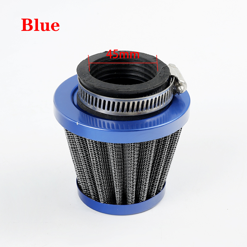 Universal 35Mm 38Mm 42Mm 45Mm Motorfiets Paddestoel Hoofd Carburateur Luchtfilter Cleaner Intake Pijp Gewijzigd Scooter motocross Atv: blue 45mm