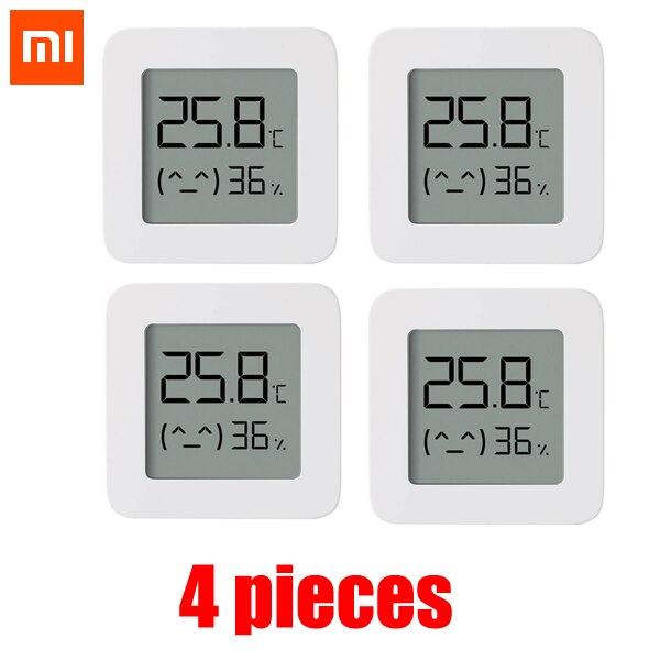XIAOMI Mijia Bluetooth Thermometer 2 Wireless Smart Home Electric Digital Hygrometer Thermometer Work with Mijia APP Smart Home: 4 pieces