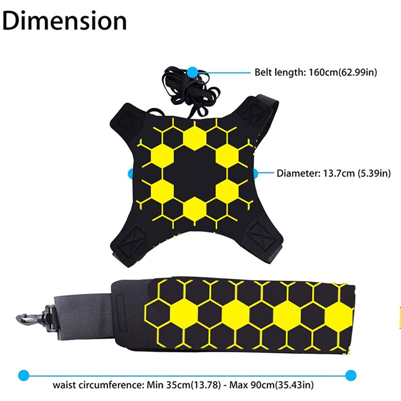 Equipamento de treinamento de futebol auxílio ótimo instrutor para a prática solo de servir tosses retorna bola ajustável cabo comprimento da cintura