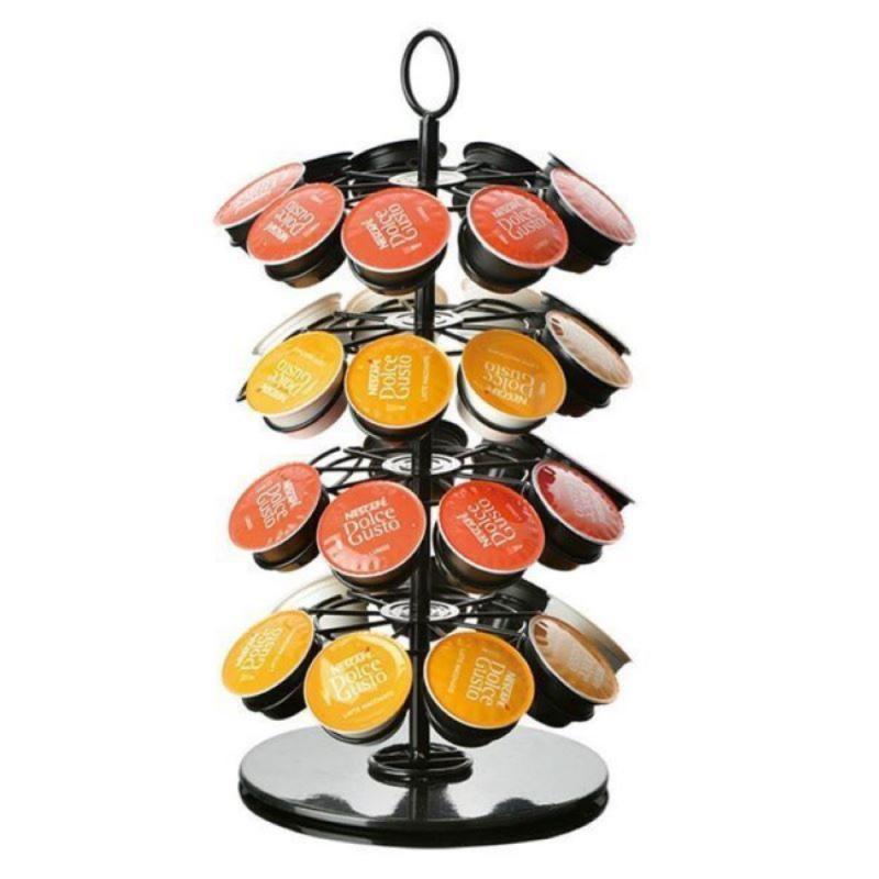 Black Four-layer Assembly Rotatable Coffee Capsule Holder Can Store K-CUP/Dolce Gusto Can Hold 36