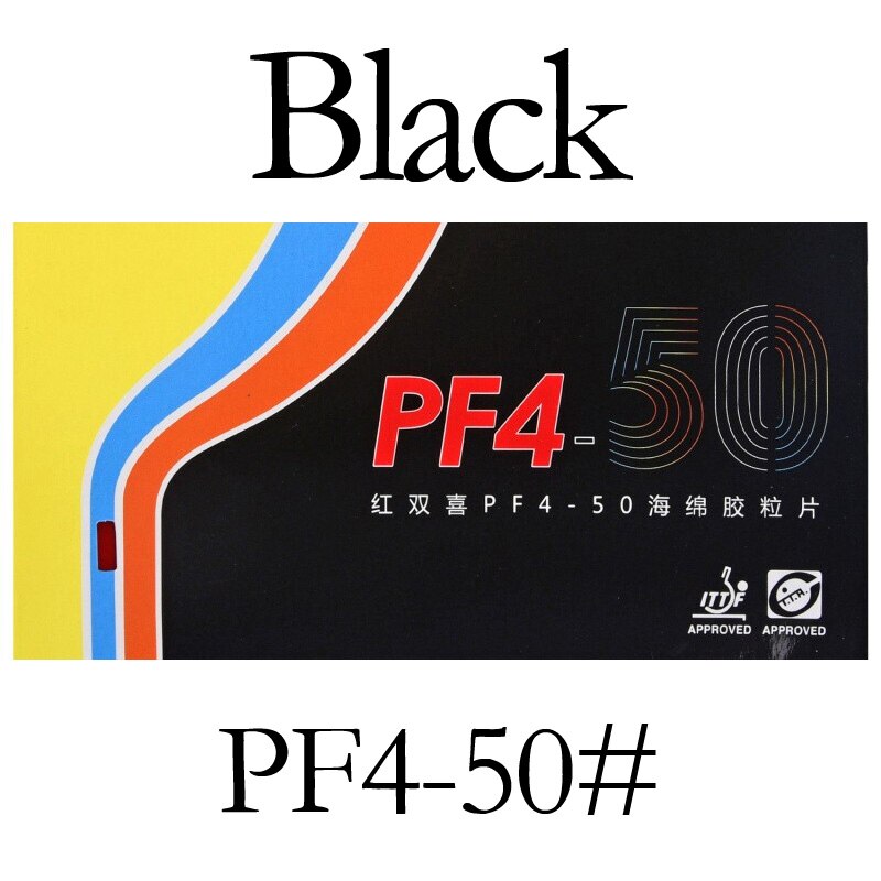 DHS PF4-50 Table Tennis Rubber (Hurricane 3-50 No.50 High Elastic Red Sponge) Original DHS PF4 -50 Ping Pong Sponge: PF4-50 Black