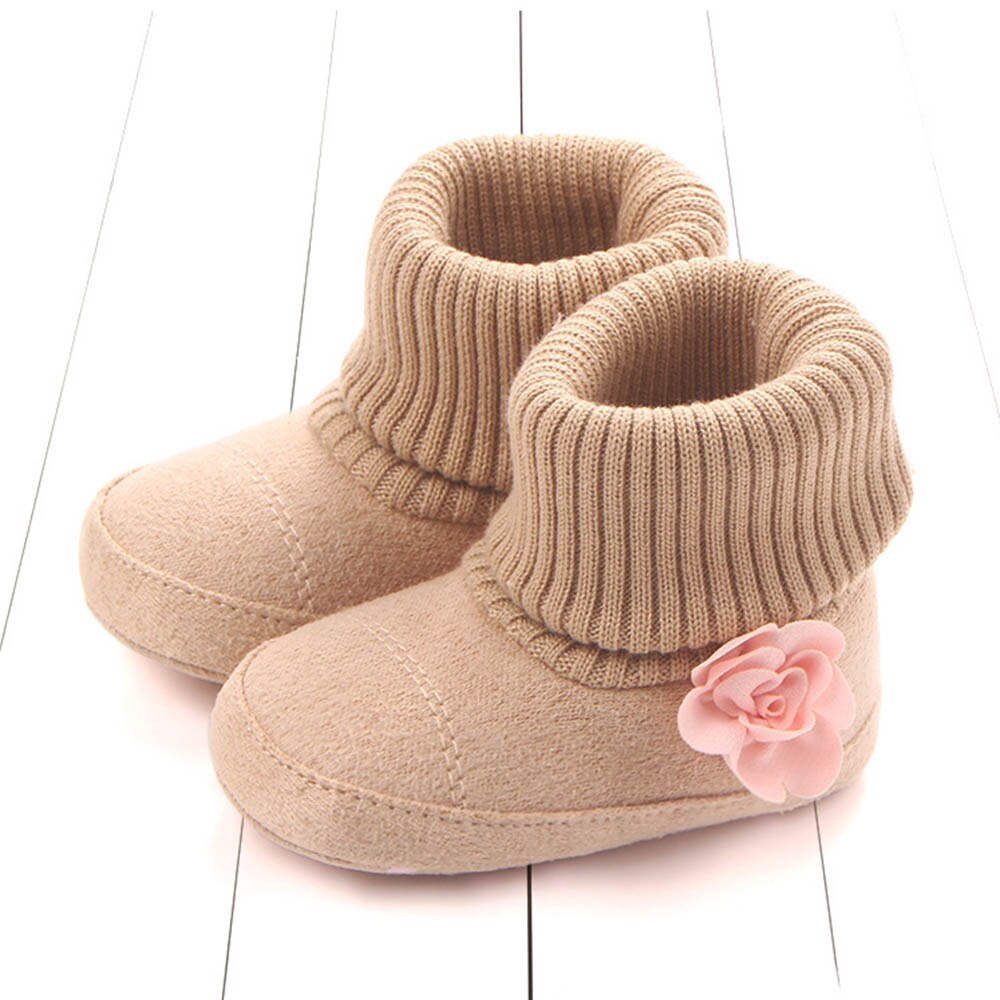 Autumn Winter Cute Girls Boots Solid Color Warm Comfortable Cotton Knitting Baby Kids Boots children's shoes