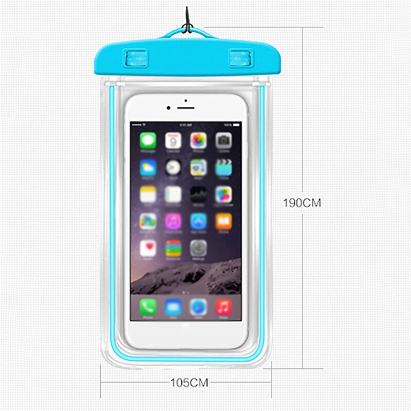 ¡Producto en oferta! Funda de teléfono móvil impermeable fluorescente de TPU de , bolsa transparente sellada de PVC, funda de teléfono SUMERGIBLE