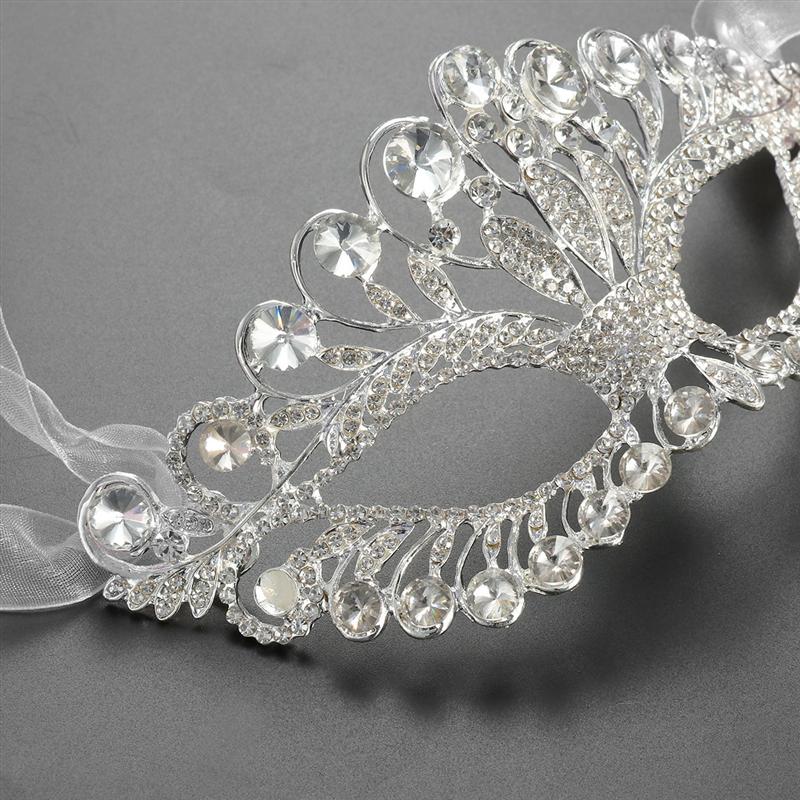 Luksus diamant rhinsten fest maske maskerade fest dekoration krone legering maske til kvinder fest indretning tilbehør fest