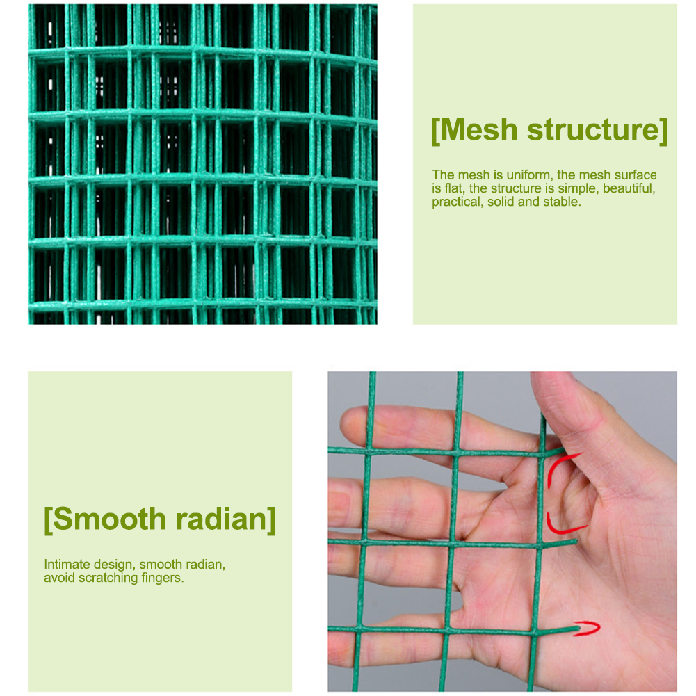 Green Safety Fence Roll For Balcony Iron Wire Outdoor Garden Rabbit Fine Mesh Poultry Multifunction Chicken Plant Climb Dogs