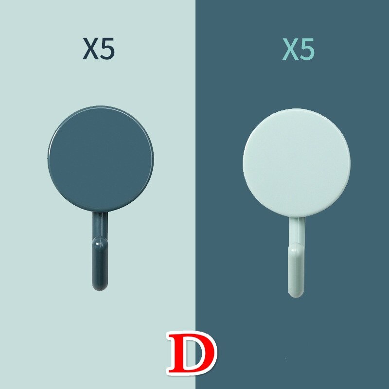 10Pcs Wall Hooks Self Adhesive Waterproof Hooks Seamless Hanging Hook for Kitchen Office Bedroom Living Room: D