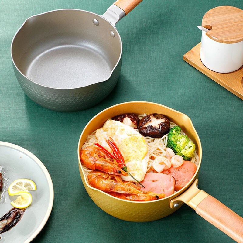 Japanese-style snow pan, Japanese non-stick pot, small pot, small cooking pot, household instant noodle soup pot, induction cook