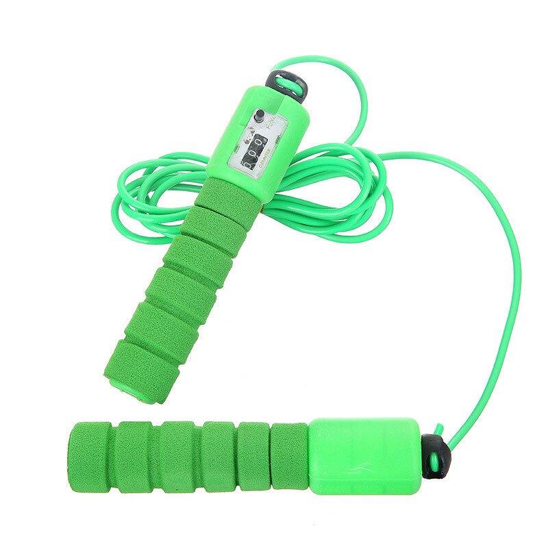 Fitness Sports Jump Ropes with Counter Sport Adjustable Fast Speed Counting Jump Skip Rope Examination competition Skipping Wire: Green
