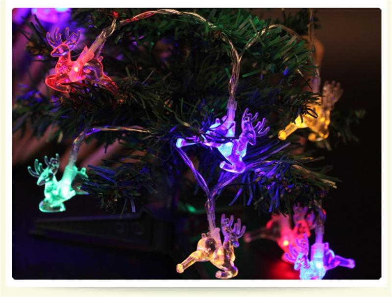 Led Sika Herten String Kerst Dag Elanden-Vormige Herten Decoratie Lantaarn Batterij Powerd Licht Strip Jaar Kerst Decoratie: colorful / 1.2M