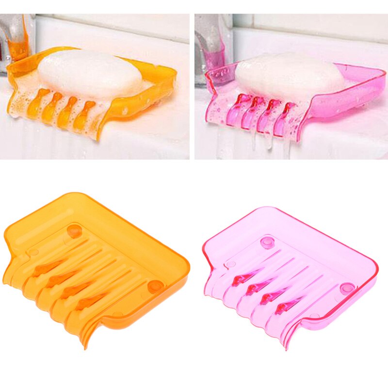 Bathroom Draining Soap Box Kitchen Sink Sponge Drainage Dish Holder t22