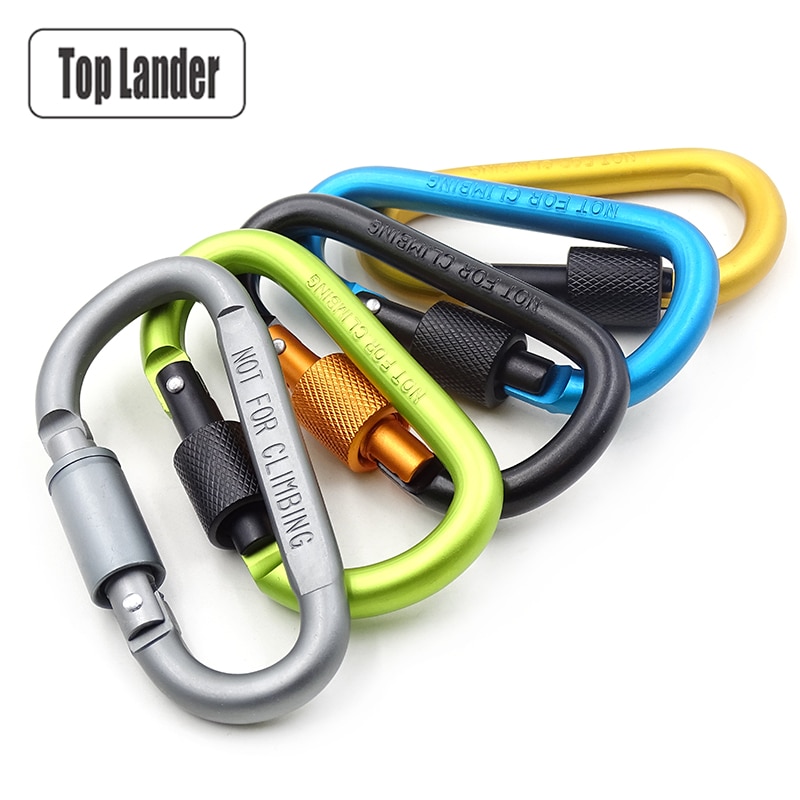 Karabijnhaak clip aluminium karabijnhaak multitool survival klimmen karabijnhaak sleutelhanger sleutel d-vorm schroefslot fleshaak hangend