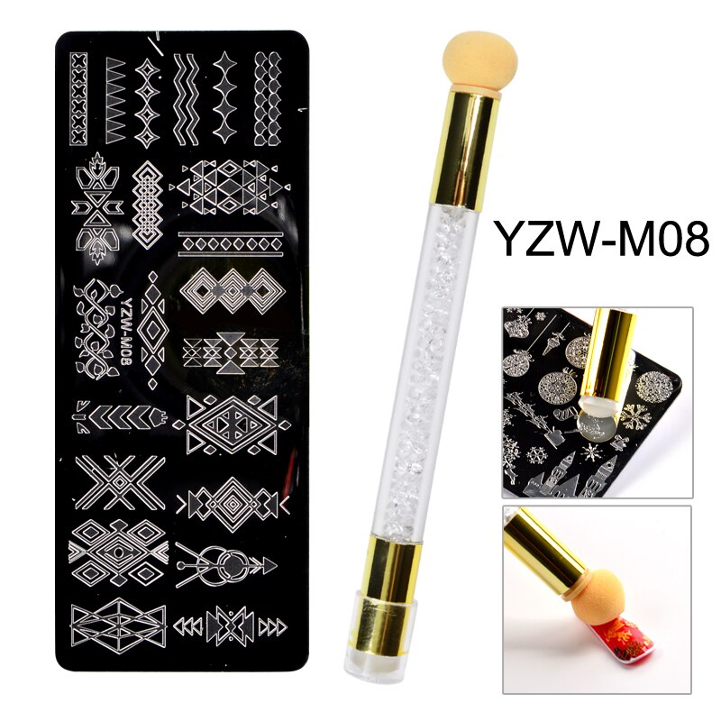1 einstellen Nagel Stanzen Platten Schmetterling Schneeflocke Spitze Stempel Vorlage für Druck Schablone Werkzeuge: YZW-M08