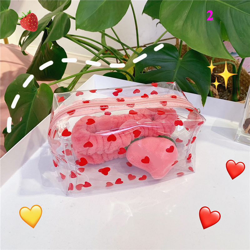 Waterproof Transparent Cosmetic Cute Bags Storage Pouch Makeup Organizer Clear Case Toiletry Bag PVC Zipper Travel Toiletry: 2