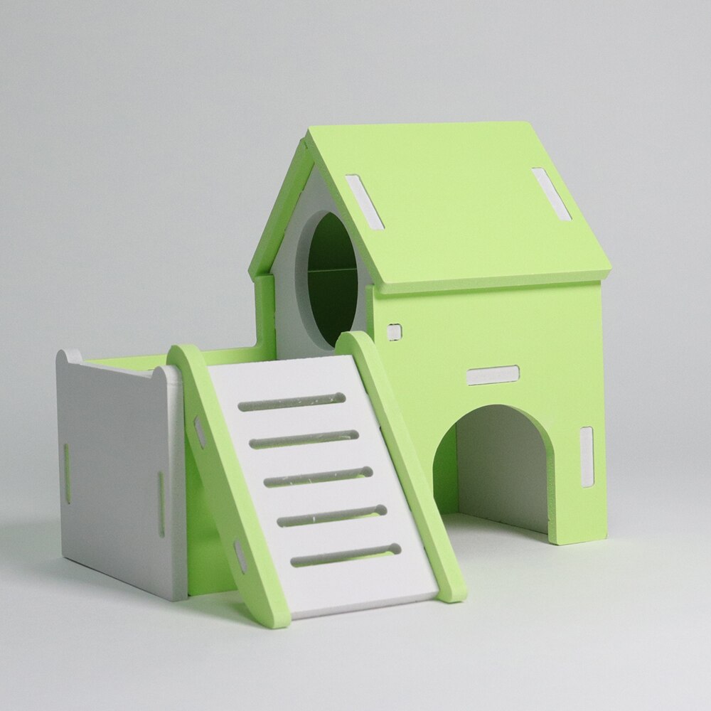 Non-toxic Pet Hamster Wooden House Small Mouse Nest Houses With Staircase Small Animal Living Home Pets Nest