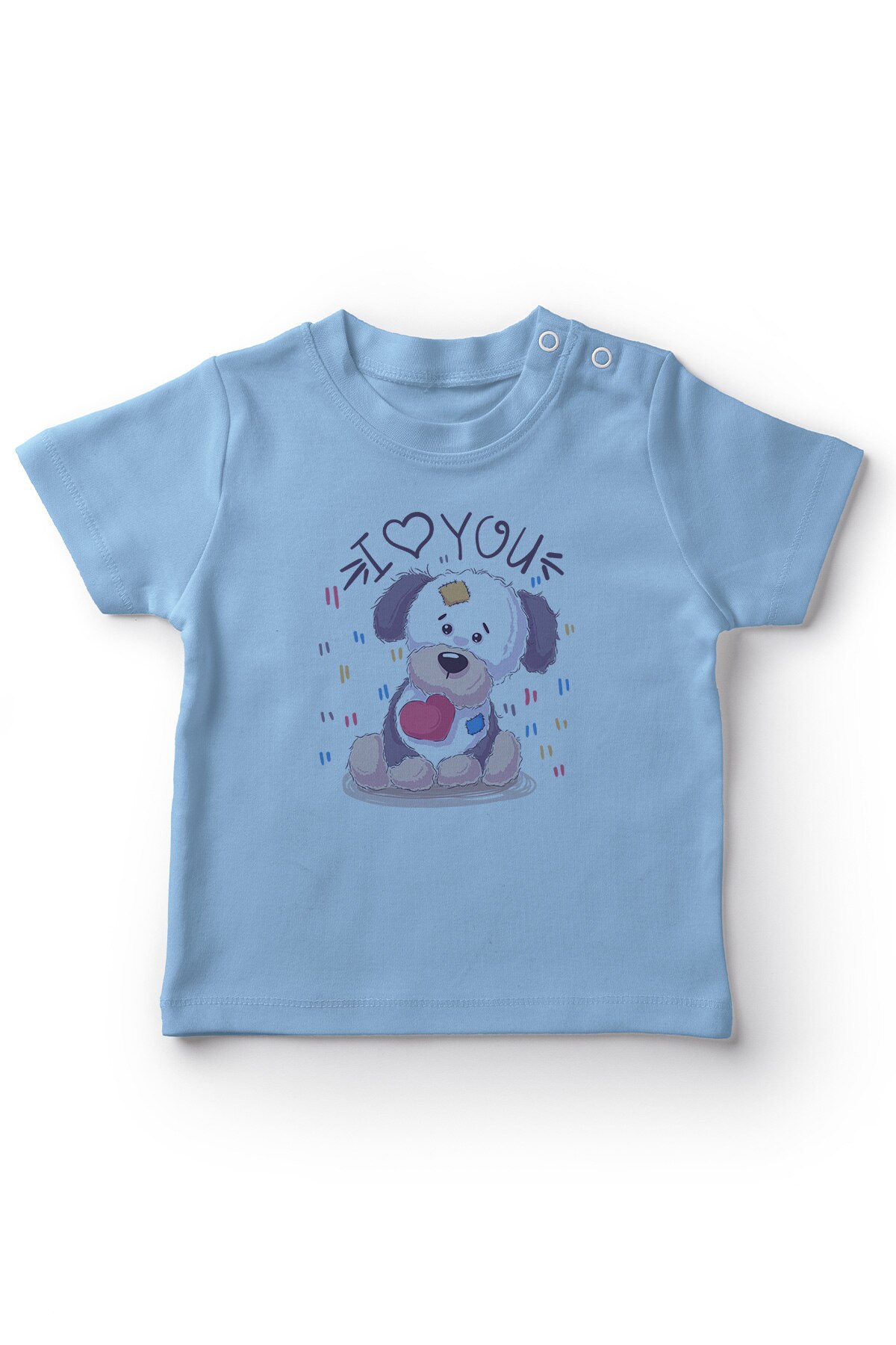 Angemiel Baby I Love You Gedrukt Hond Baby Boy T-shirt Blauw