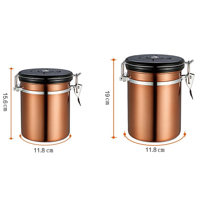 Stainless Steel Airtight Sealed Canister Coffee Flour Sugar Container Holder Can Storage Bottles Jars For Coffee Bean