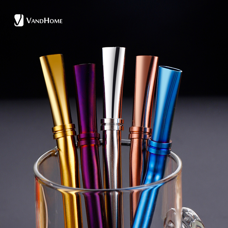 VandHome-pajita para beber, cuchara de acero inoxidable para bebidas, pajilla reutilizable, filtro de paja de té Mate, accesorios para Bar y