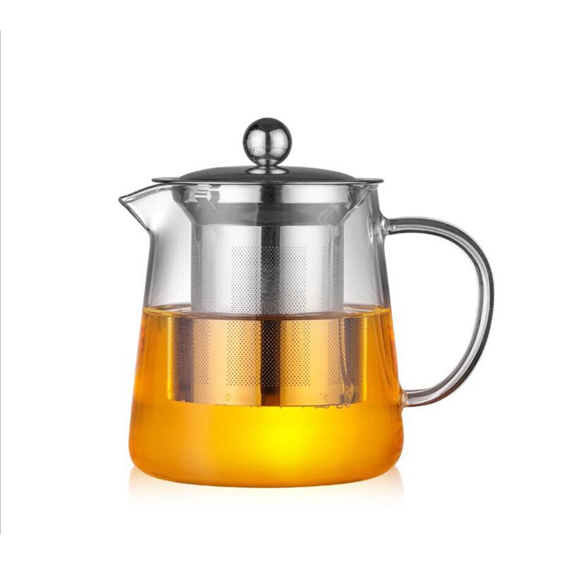 Tetera de vidrio resistente al calor, Infusor de té de acero inoxidable, recipiente calentado, tetera, teteras, filtro, juego de té, tetera para té Brewin
