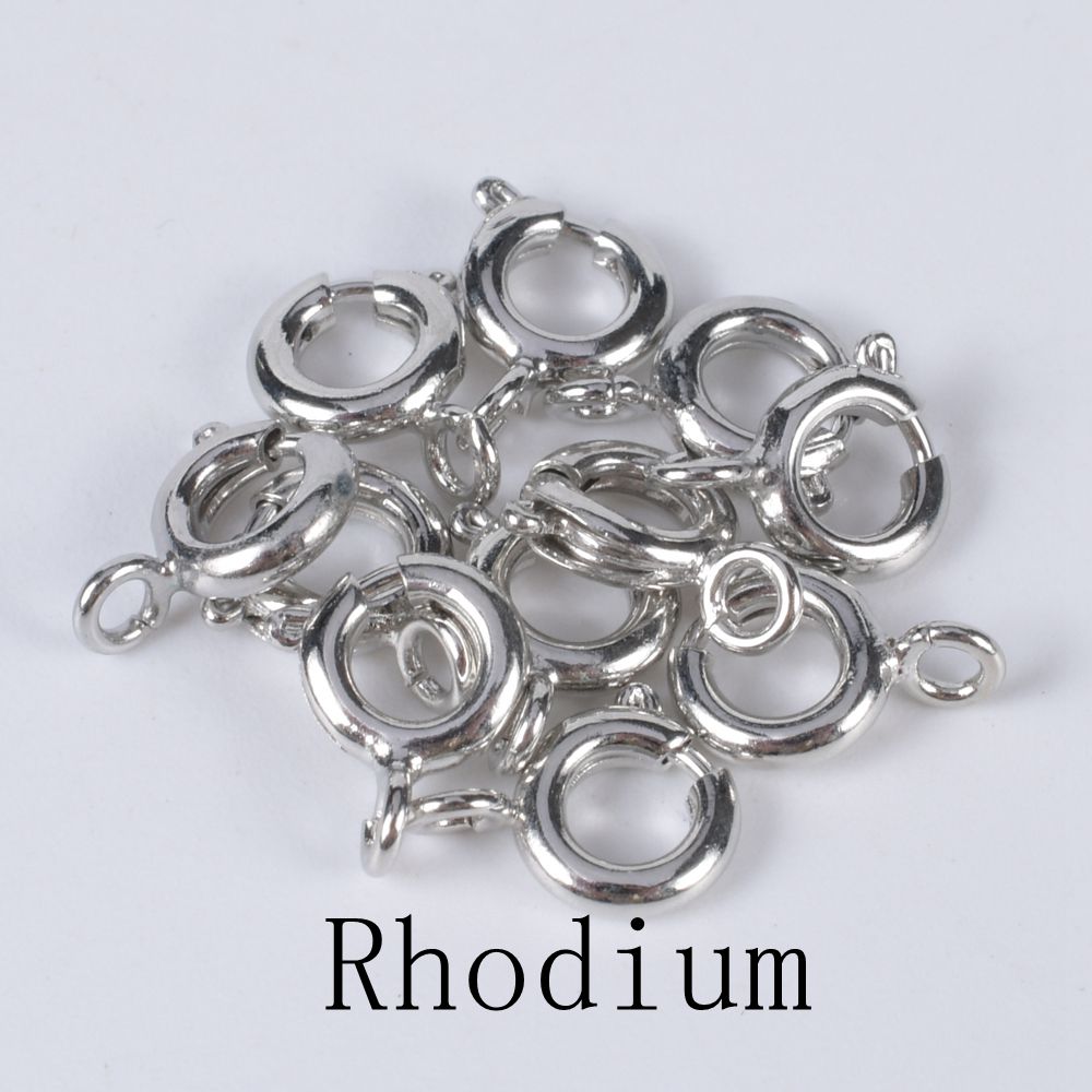 30 sztuk/partia koło otwarte pierścienie wiosna klamrami Diy naszyjnik bransoletka łańcuchy złącza klamrami do tworzenia biżuterii dostaw: Rhodium / 7mm