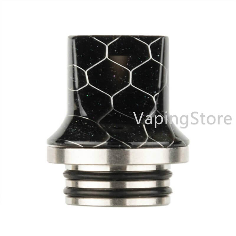 Delrin SS 810 Flat Drip Connector Tip Polished Adaptor Odan Tank/Odan Mini Tank/Skrr S/NRG Tank/Hellvape Destiny RTA Mouthpiece: Cobra Black