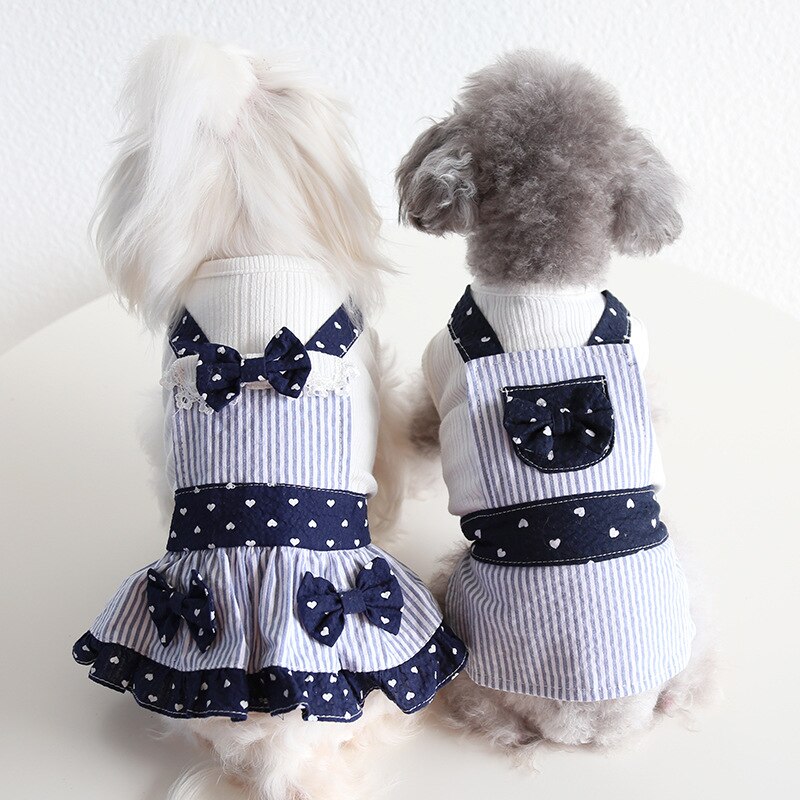 Vestido con lazo para perro, ropa para mascotas, vestido de Lolita para gato, traje de Chihuahua maltés, productos para cachorros