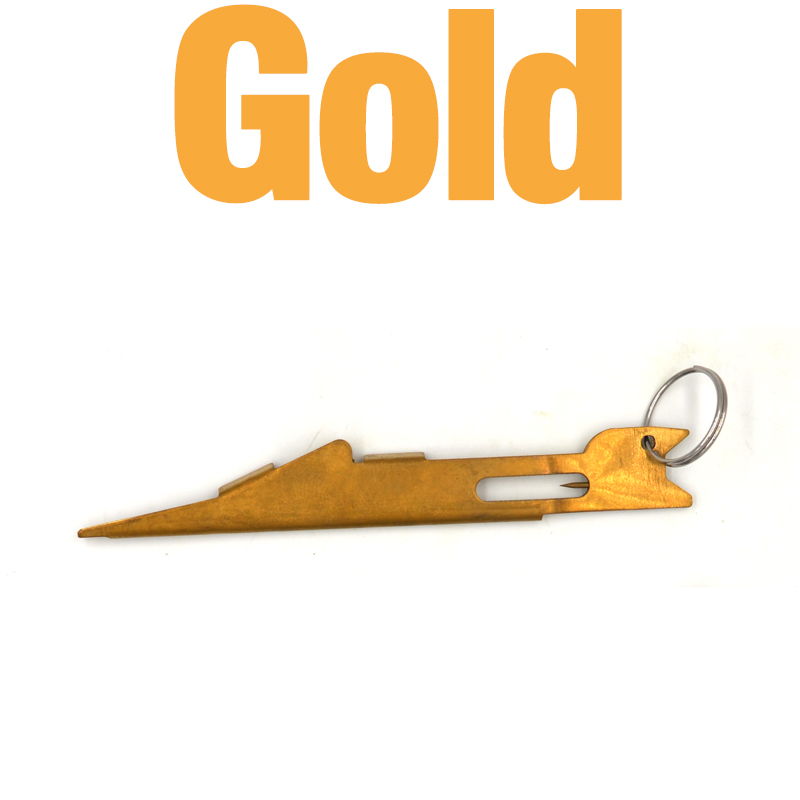 MNFT Quick Nail Knot Tying Tool / Knot Tyer Hook Tier & Hook Eye Cleaner For Fly Fishing Tackle with Retractor Zinger Carabiner: Gold 1pcs