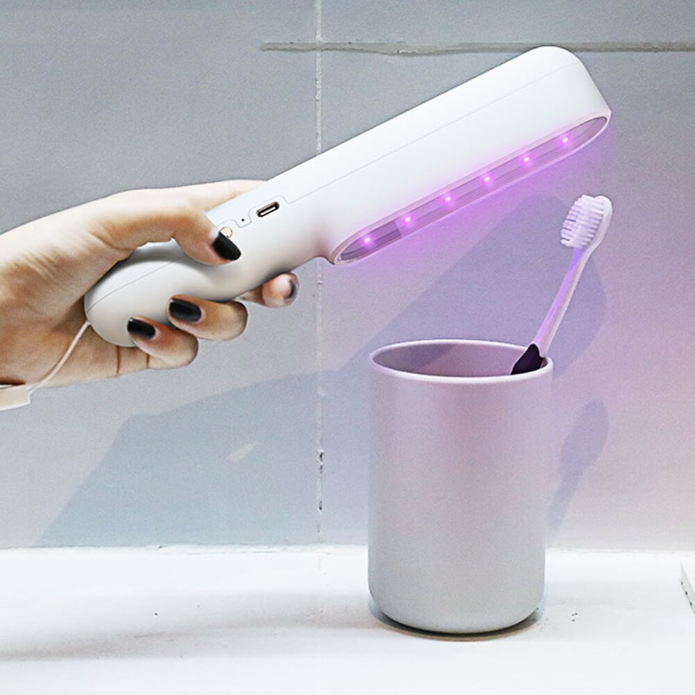UV Light Wand Rechargeable Ultraviolet Disinfection Light Hand-holder Portable UV Toothbrush Sterilizer Light for Home Travel