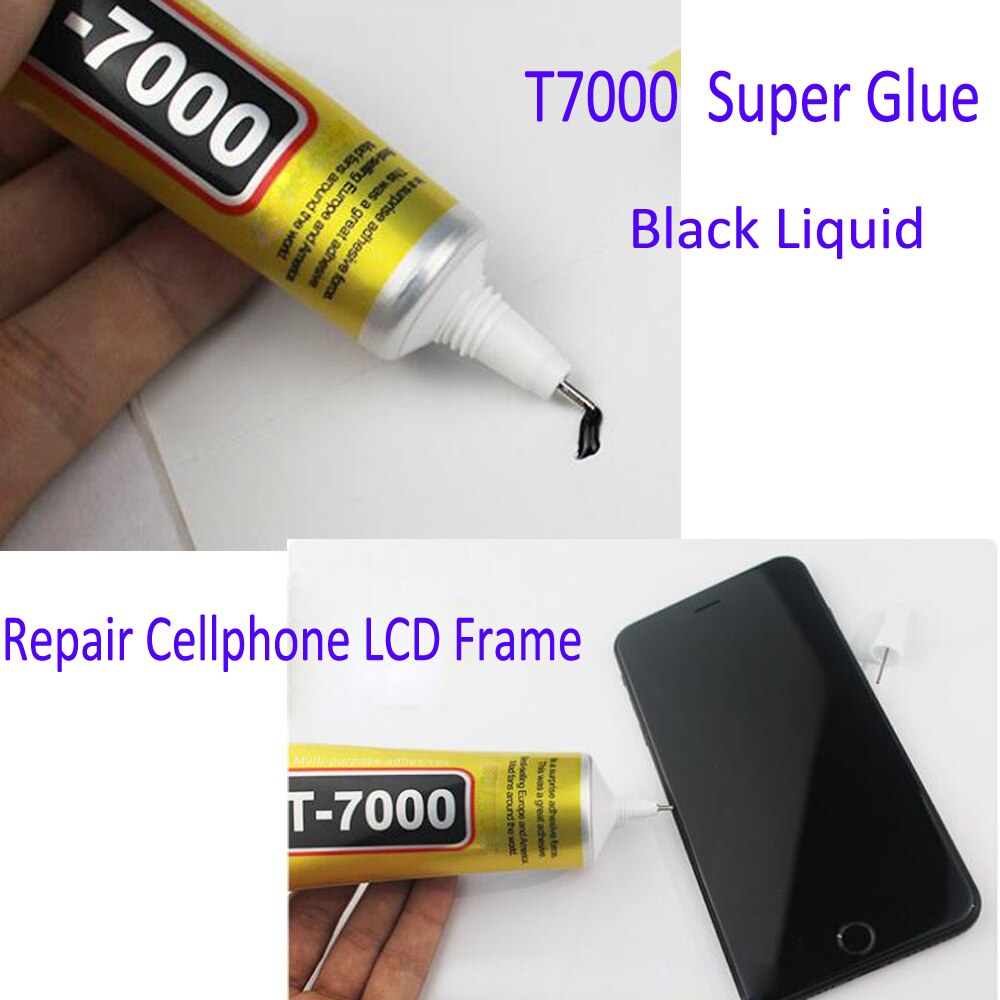 Pegamento líquido negro T7000, pantalla táctil LCD de cristal para teléfono móvil, superpegamento T-7000 adhesivo, reparación de resina epoxi multiusos