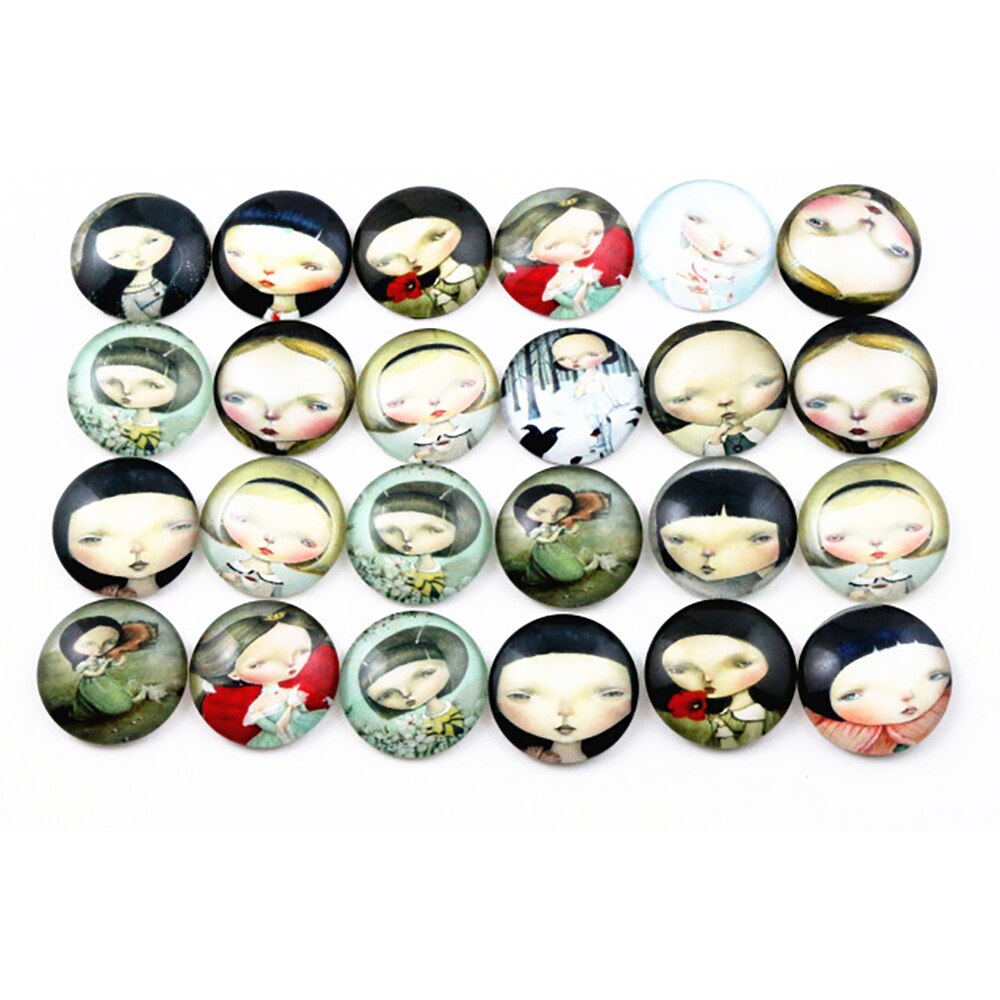 Vendita calda 10pcs 20 millimetri Misto Nebula, gufo, anime girl, occhi di Vetro Fatti A Mano Cabochons Modello A Cupola Accessori Dei Monili Forniture: D7-38