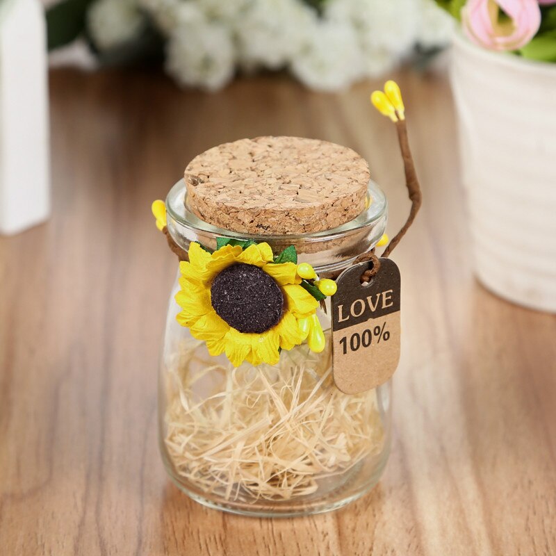 100pcs Homemade Sunflower Simulation Paper Sunflower for DIY Wedding Party Home Decorations LAD