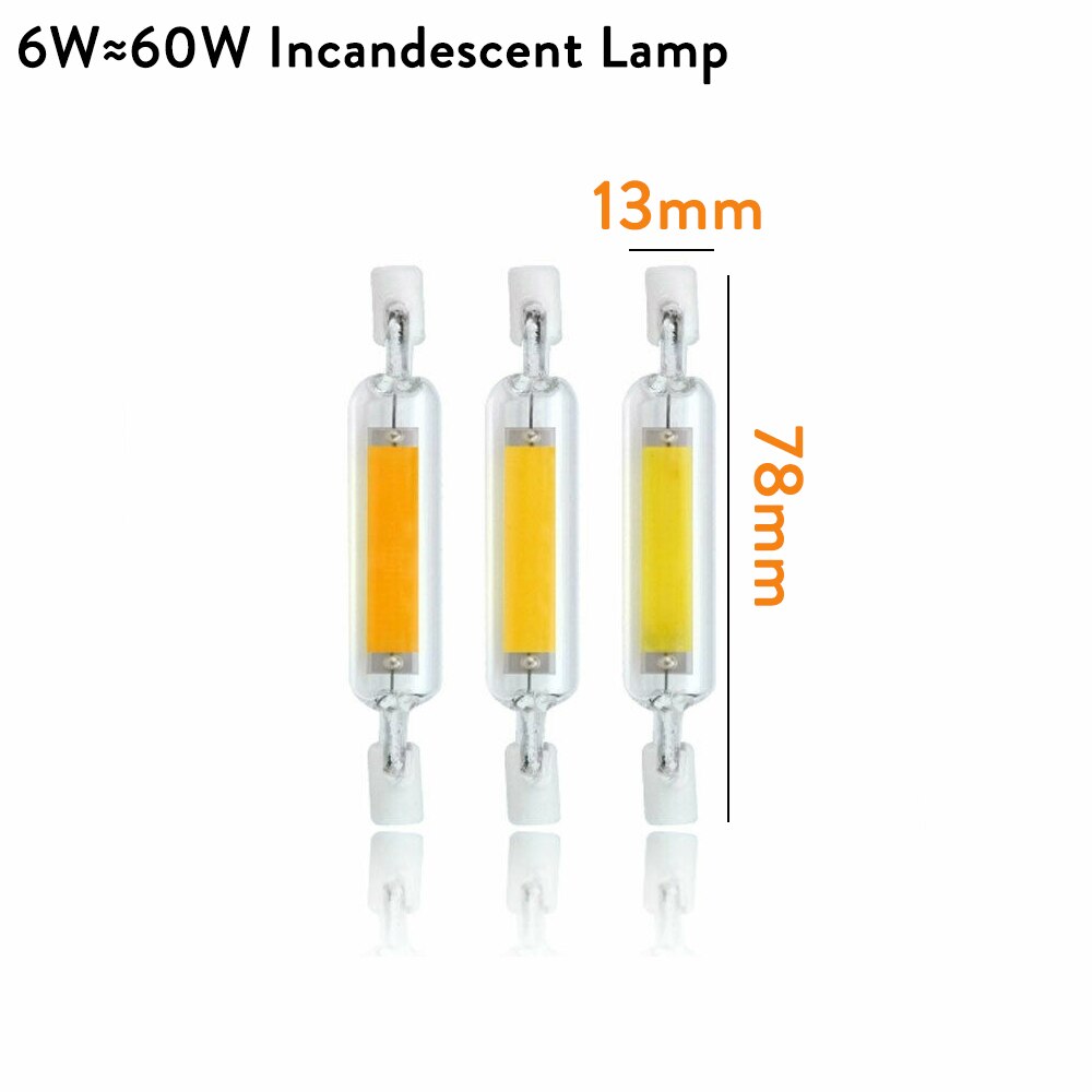 G9 R7s LED COB Light Bulbs Dimmable 78mm 118mm J-type Glass+Ceramics Replace Halogen Lamps 3W 5W 6W 12W 20W Floodlight 110V-240V: 6W 78mm / Cool White / 220V