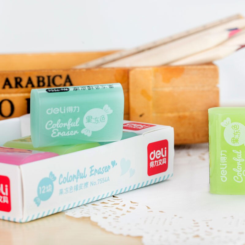 Deli Gum Pupil Kawaii Kleurrijke Gomas De Borrar Student Schrijven Schilderen Gum Art Tekening Rubber Schrijven Correctie Supplies