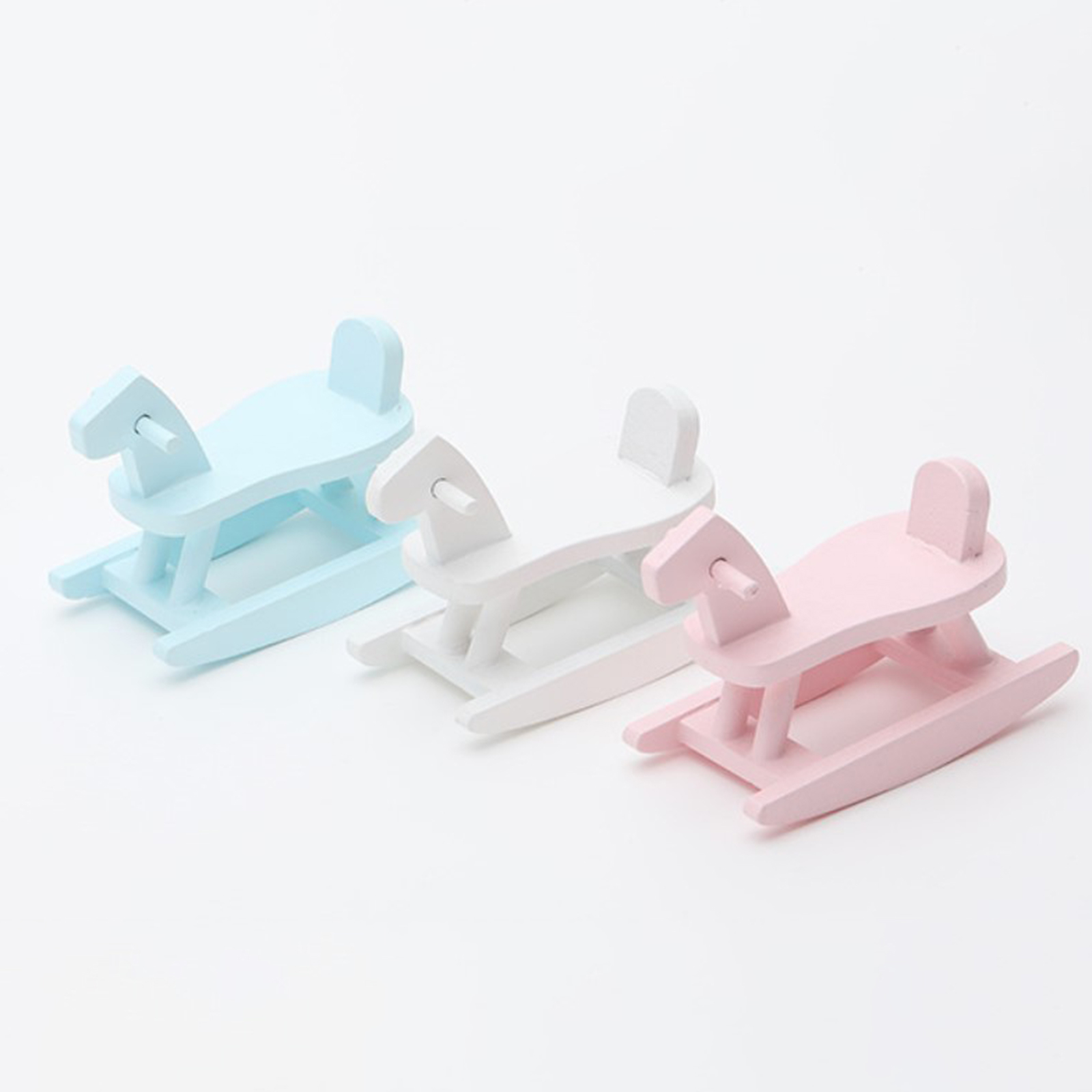 Mobili da vivaio classici in legno per Astuccio delle bambole-cavallo a dondolo-1/6 1/12 decorazione per bambole per Astuccio delle bambole