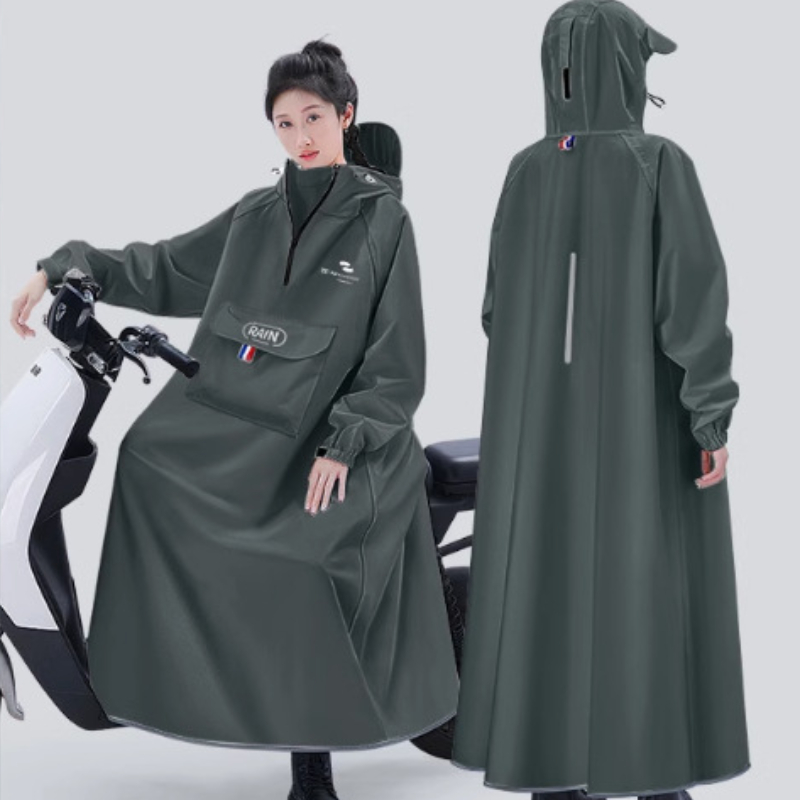 Female Cycling Raincoat Long Body Rainproof Men Adult One-piece Oxford Cloth Student Motorcycle Poncho Electric Car Raincoat: M / Yellow