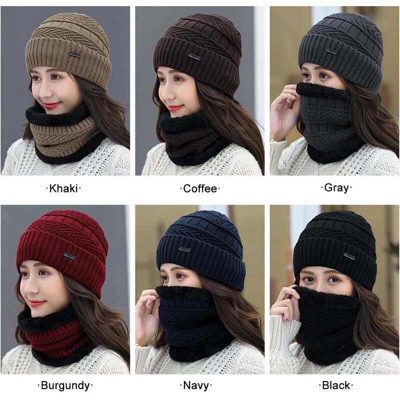 Mode Winter Muts Sjaal Warm Vrouwen Wollen Hoed En Gebreide Muts Winter Rijden Hoeden Fietsen Hoed Outdoor Winter Accessoires