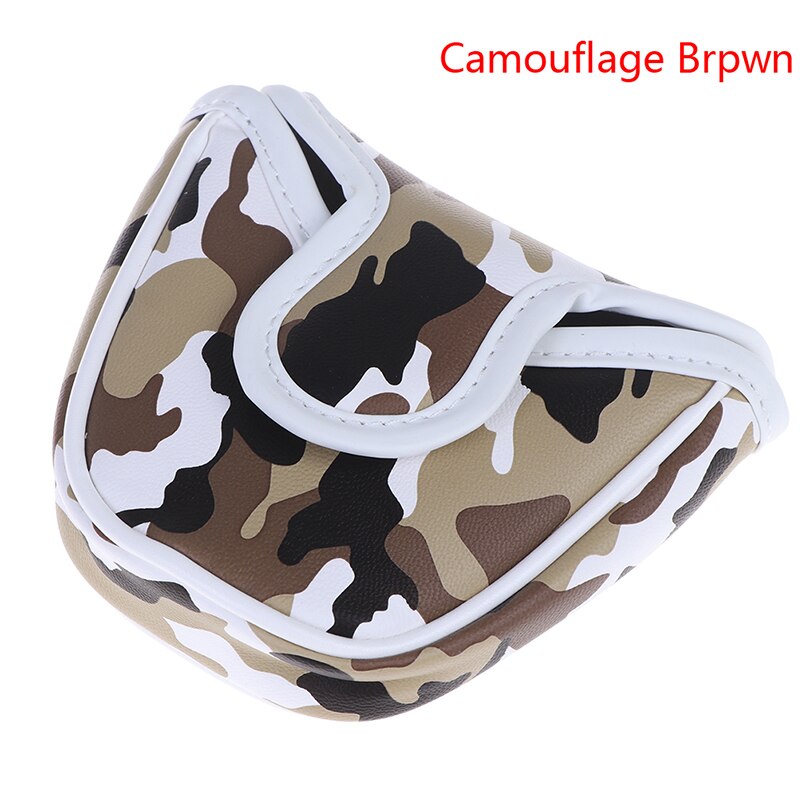 1 Uds funda para cabeza de palo de golf PU cuero a prueba de polvo camuflaje patrón cabeza cubierta para palo de golf Putter funda bolsa mazo