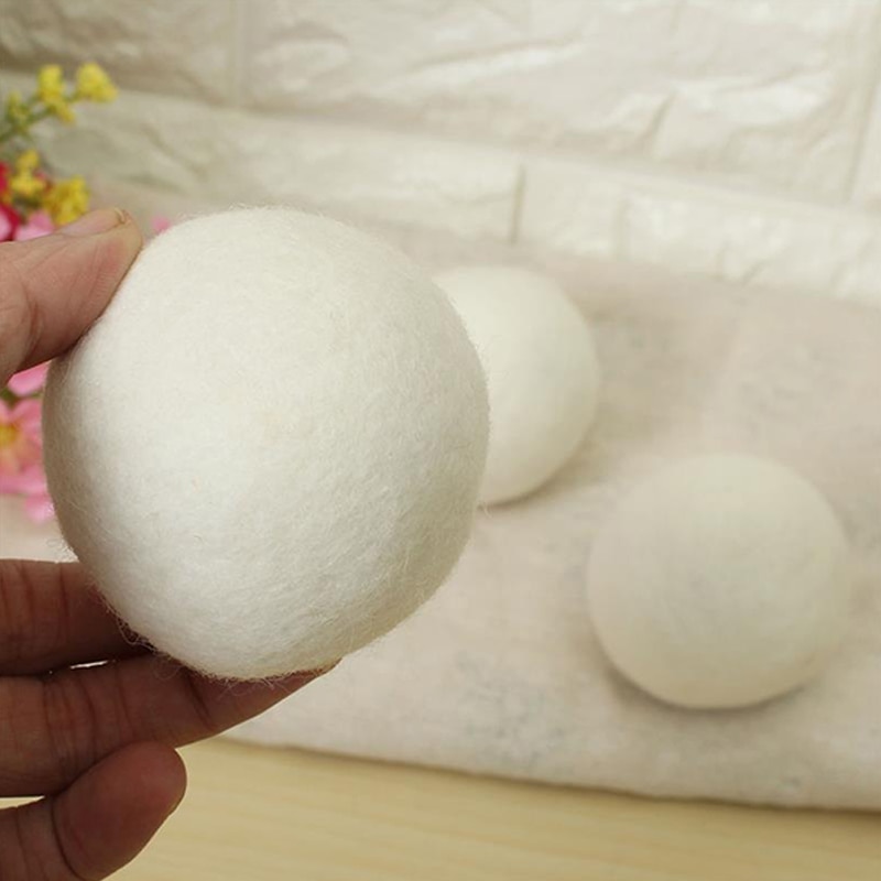 6Pcs/lot Reusable Wool Dryer Balls Natural Softener Drying Balls Washing Machine White Dry Kit ball