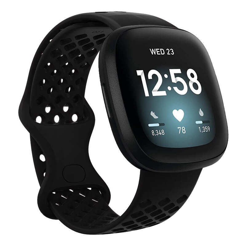 Sport Watch Band for Fitbit Versa 3 Strap Soft Breathable Silicone Bracelet Wristband for Fitbit Sense Accessories Women Men S L