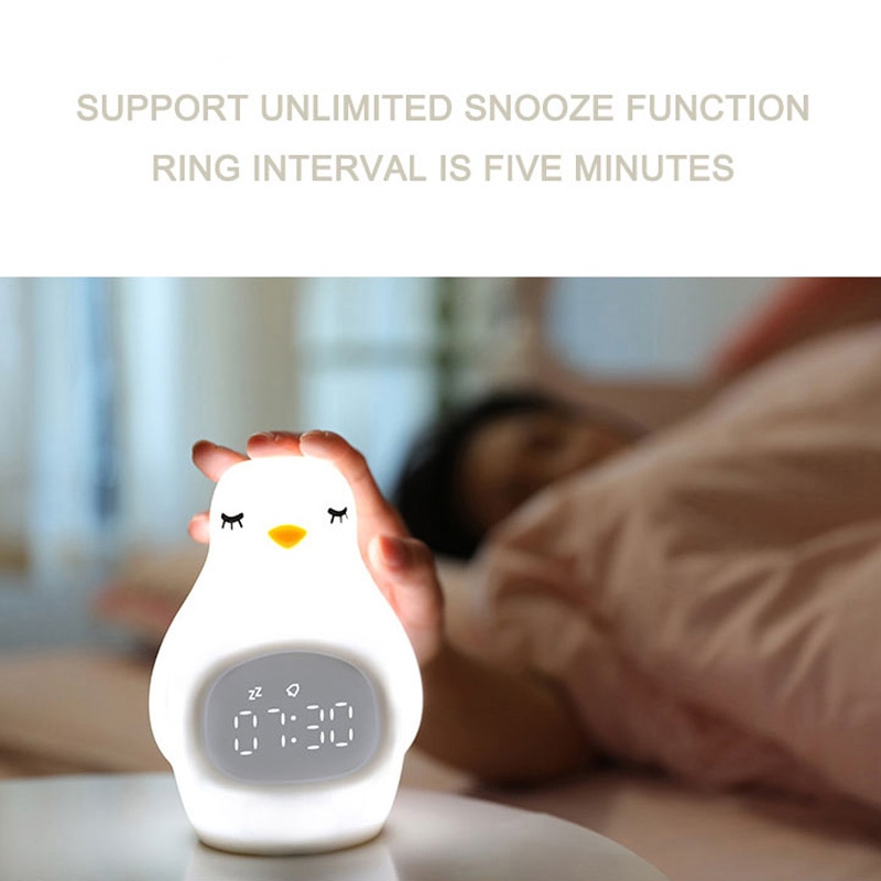 Luminova Smart Penguin Table Alarm Wake Up Clock Electronic Desktop Digital Lamp Multifunctional Hotel Home Decor Bedroom Child
