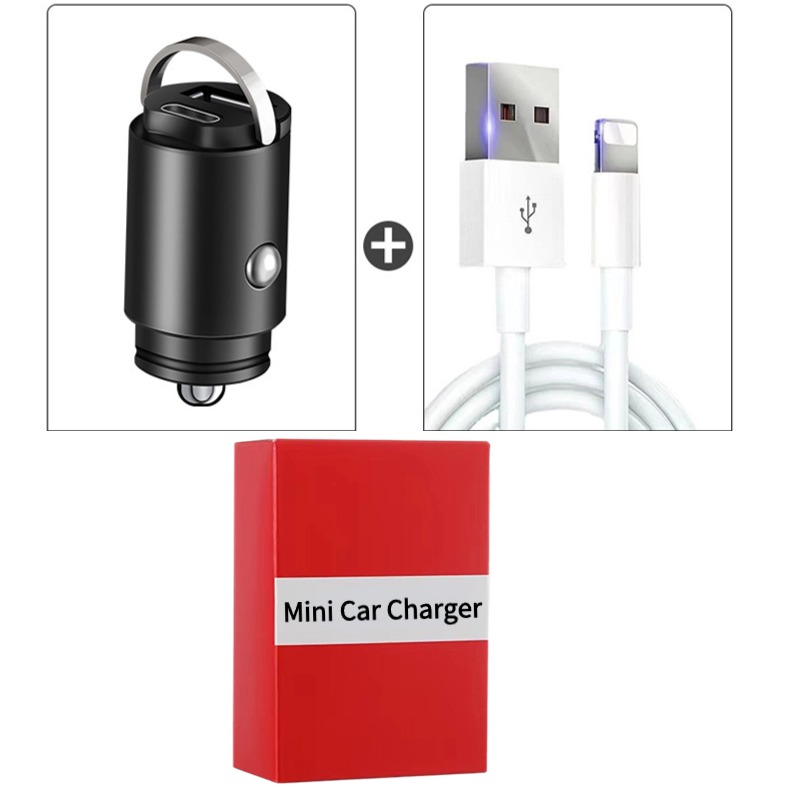 100W Mini Car Charger QC3.0 PD with Charging cable Lighter Fast Charging for Xiaomi Samsung Huawei iPhone Car USB Type C Charger: IL