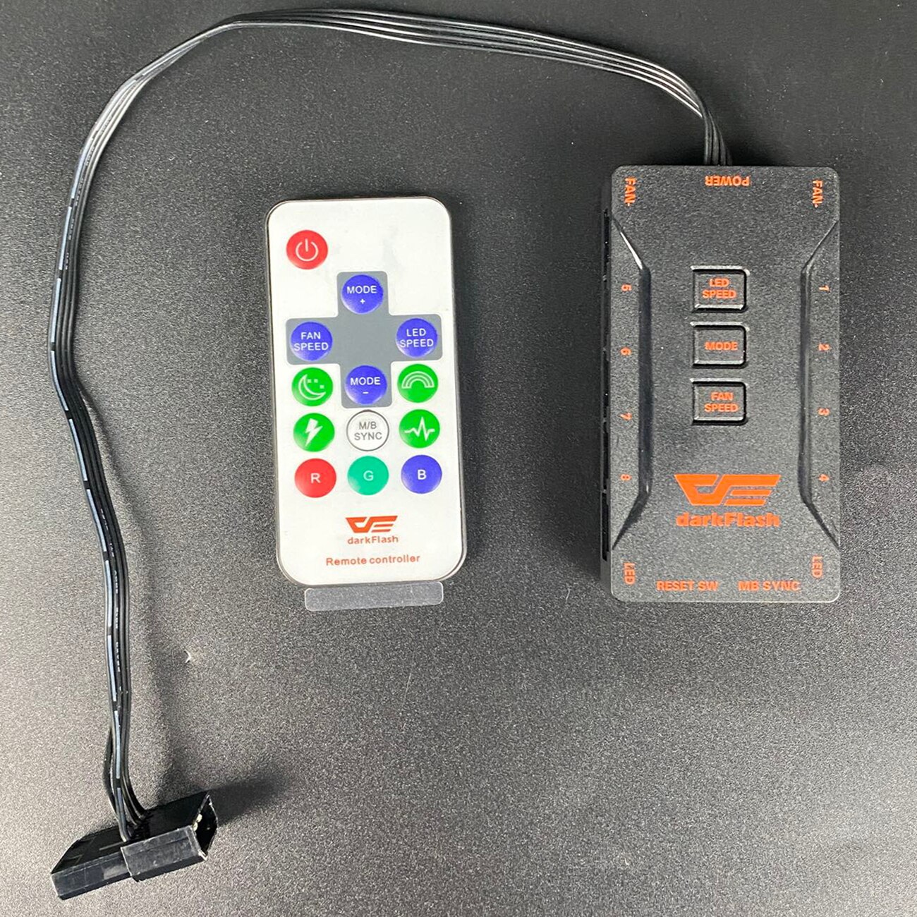 Darkflash – boîtier d&#39;ordinateur DR12 pro aura sync, refroidisseur, ventilateur ARGB, télécommande IR 120mm, barre lumineuse LED RGB: Controller