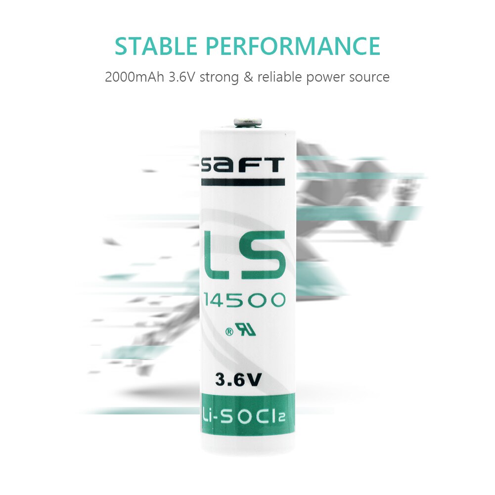 2Pcs 3.6V 14500 2000mAh Li-SOCl2 ER14505 Lithium Batteries For PLC CNC Machine Alarms Memory Back-up Tollgate Tracking Systems