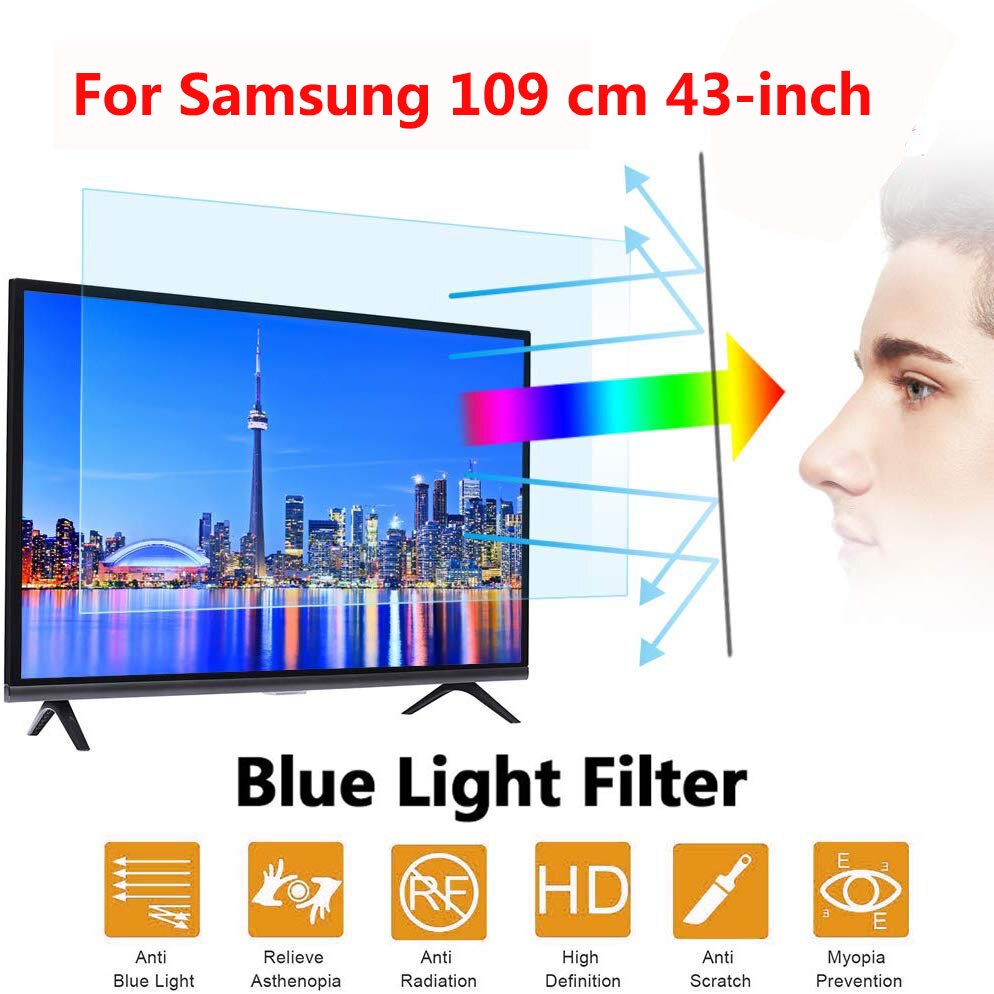 Para samsung 109 cm 43 polegadas [luz formiga-azul] [blocos uv] [anti-reflexo] [anti-risco] filtro de tela de luz azul flim