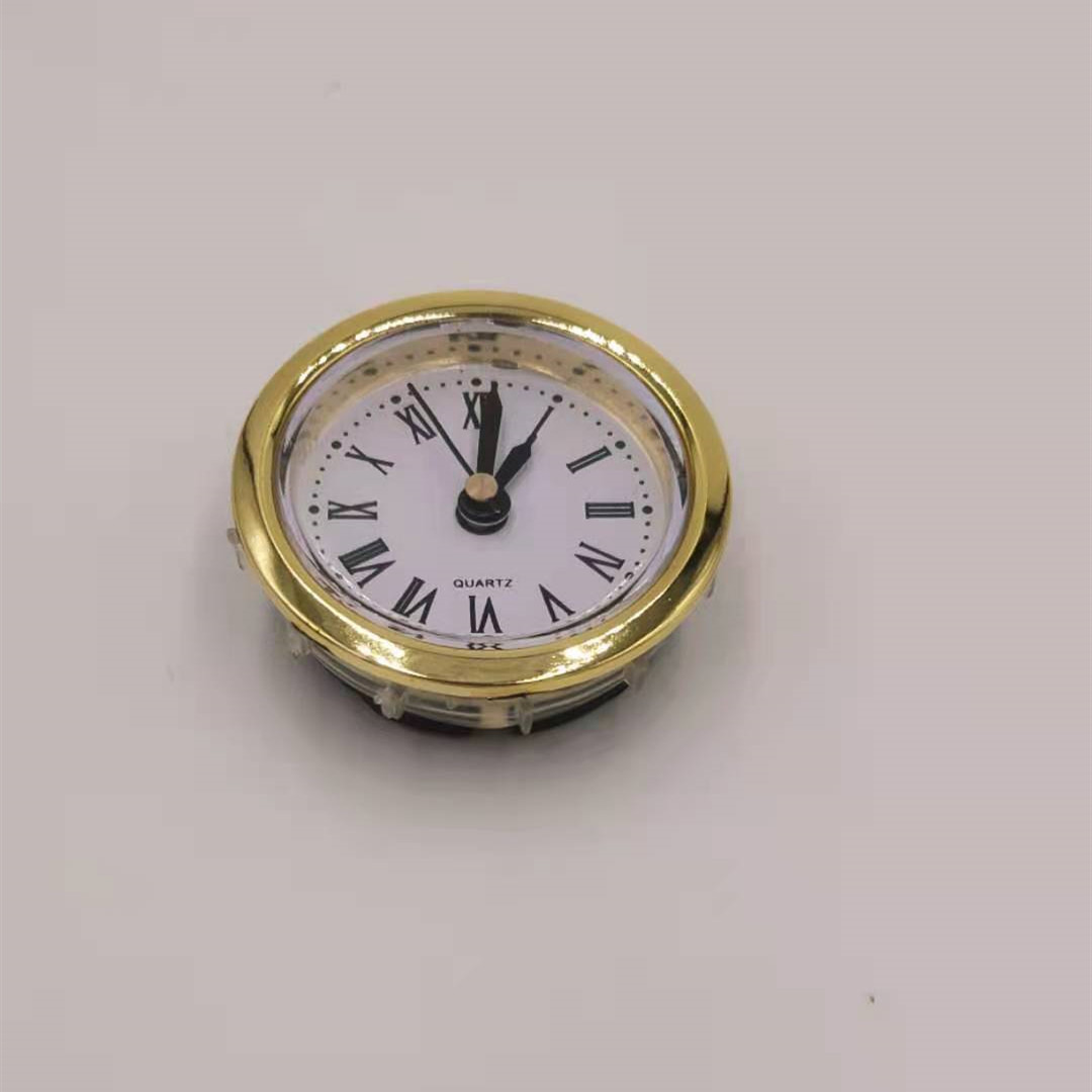 5PCS Gold Rim Diameter 50MM Insert Quartz Clock for Built - in Insert Clock Head DIY Desk Clock