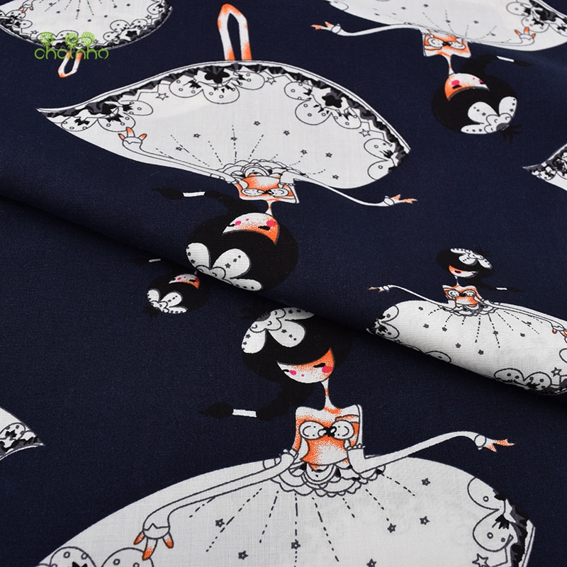 Chainho, zomer Kleding Stof/Dansen Meisjes Serie Gedrukt Patroon/Imitatie Zijde/Rok/Jurk/Shirt Materiaal/halve Meter 50x140cm