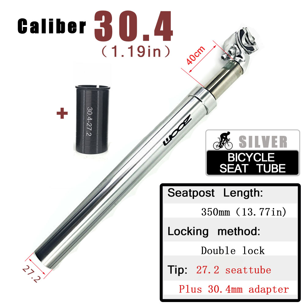 ZOOM Bike Sattelstütze MTB Schock Absorbieren Alu Berg Fahrrad Rohr Suspension Sitz post 27,2 28,6 30 30,1 30,8 30,4 30,9 31,6 33,9 MM: 30.4 Silver